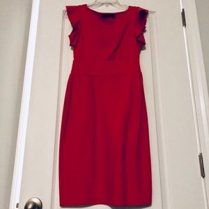 The Limited ruffled sleeve red dress